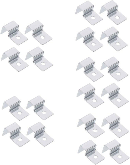 Kisangel 20pcs Stainless Steel Fish Tank Lid Support Clips Aquarium Glass Cover Brackets for Thick Glass Wear-Resistant Design for Easy Cleaning and Maintenance