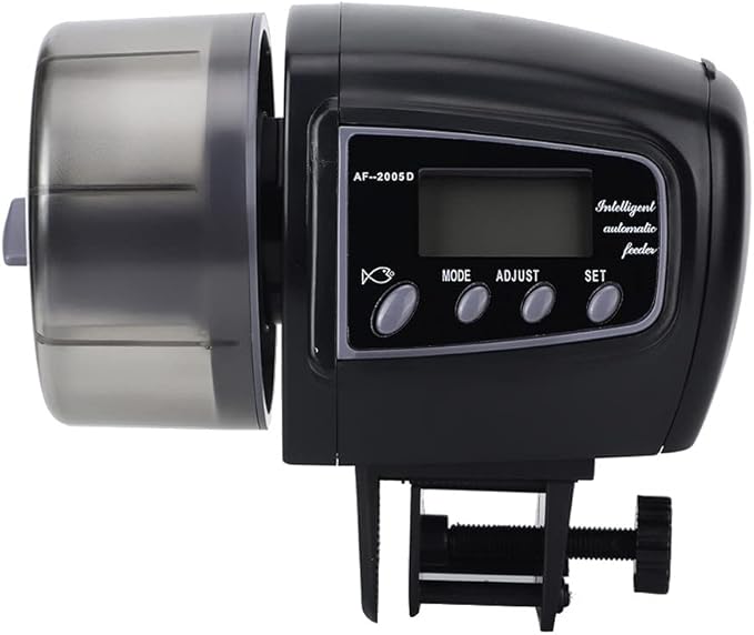 Adjustable Automatic Feeder Food Timer for Fish Tank Aquarium, 50-100g Capacity with Display Screen - Easy Scheduled Feeding, Clip & Hook Fixing, Ideal for Travel and Holiday