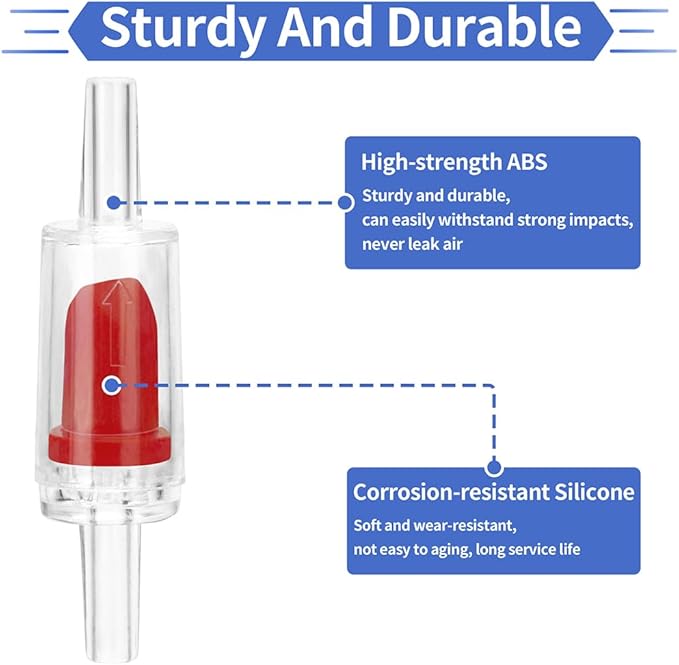 DaToo Aquarium Air Pump Check Valve 12PCS Fish Tank One Way Non-Return Check Valve Air Pump Accessories for 3/16 Inch Airline Tubing