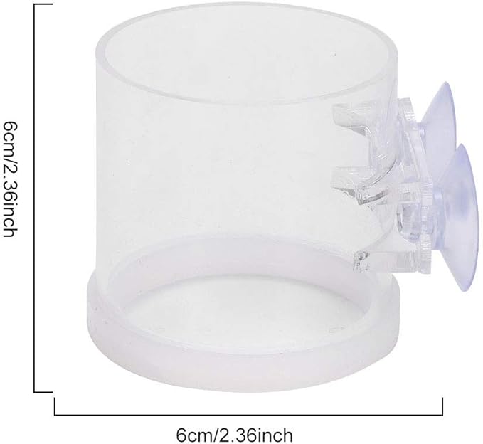 Fish Suction Cup Feeder, Acrylic Transparent Fish Rings Food Feeder Clear Fishes Feeding Ring with Anti Collision Strip Aquarium Feeding Rings for Aquarium Fishes