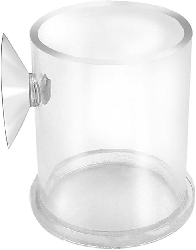 TOYANDONA Acrylic Aquarium Fish Feeder with Suction Cup 30mm Filter Mesh Feeding Ring for Small Fish Tank Automatic Feeding Accessory for Guppy