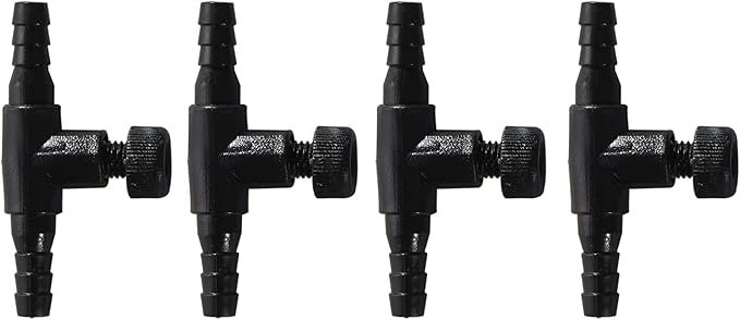 JIH Aquarium 25 Feet 3/16 Inch ID Flexible Airline Tubing Come with Check Valves, Suction Cups, Air Stone, Control Valves and Connectors (Black)