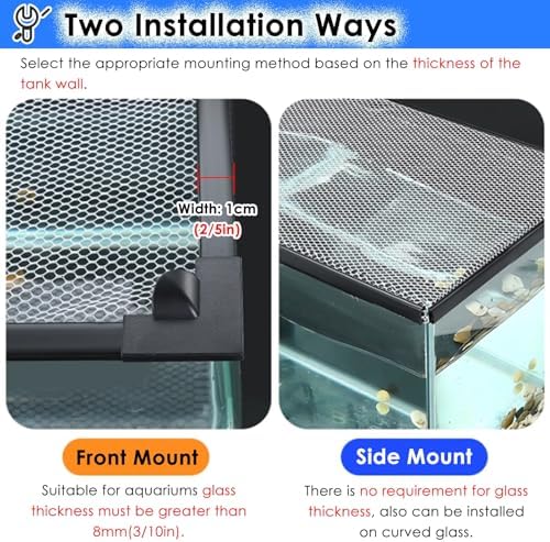 Custom Anti-Jump Aquarium Net Cover, Magnetic Ventilation Lid for Fish Tanks, Protective Mesh Screen, Terrarium Hood, Size L55.1 x W23.6, Keeps Fish Safe