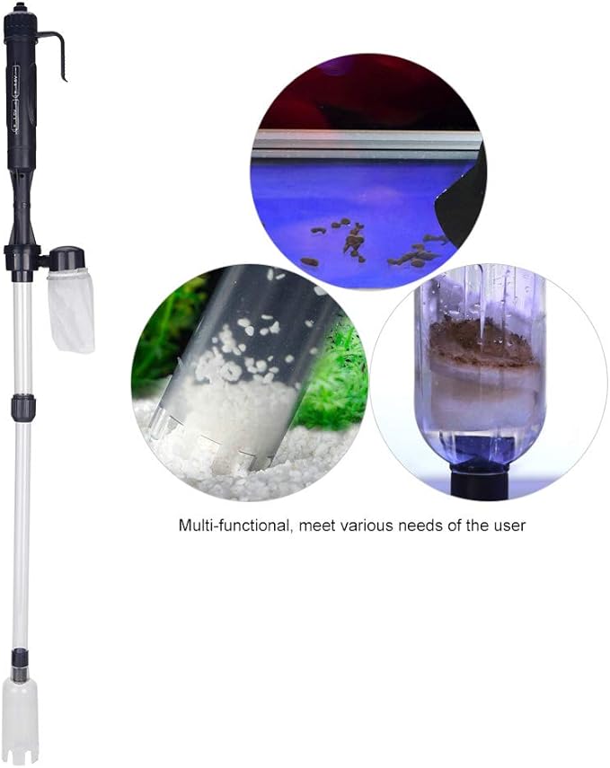 Electric Fish Tank Gravel Cleaner, Aquarium Cleaning Pump with Telescopic Tube, Multi - Functional Sand Washer for Water Change and Waste Suction in Freshwater Tanks