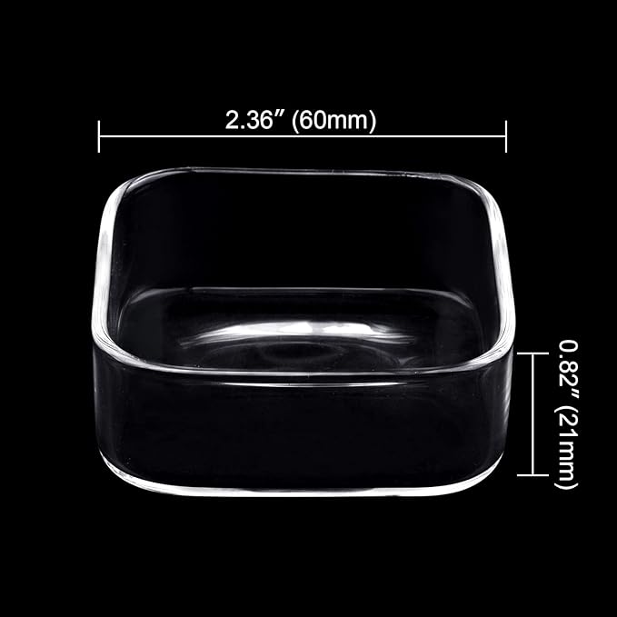 WEAVERBIRD Aquarium Shrimp Feeder Dish Fish Tank Feeding Bowls Glass Square Clear Dish Tray Plate