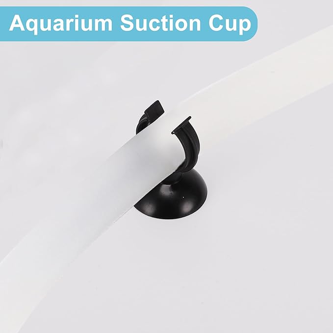 Aquarium Suction Cup, Aquarium Sucker Clip, Suction Cups Airline Tubing Holder, Fish Tank Accessories for Aquarium Fish Tank, Black, 0.79" 20 Pcs 20 Pcs