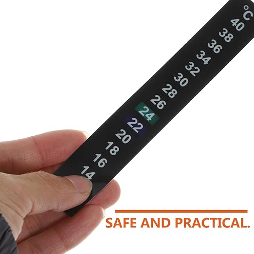 FRCOLOR Stick on Thermometer Strip for Aquarium Fish Tank 5.11X0.70In Digital Temperature Indicator Adhesive Celsius Water Thermometer 20 Pack