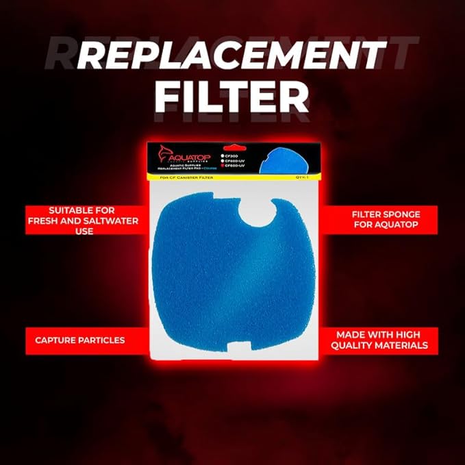 Aquatop Replacement Coarse Filter Sponge for CF-500 Series – Sponge Refills for Improved Mechanical Filtration and Cleaner Water, RCP-CF500
