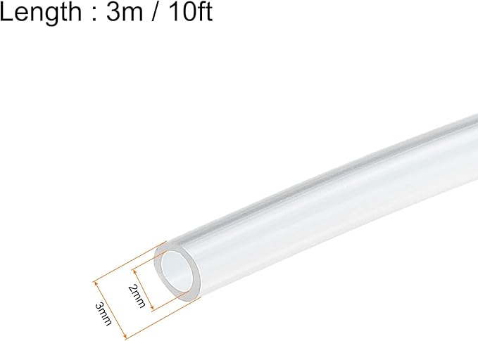 Clear Plastic PVC Tubing Flexible Vinyl Tube, [for Garden Irrigation Water Hose, Fish Tank, Aquarium] - 2mmx3mm/10ft(3meter)