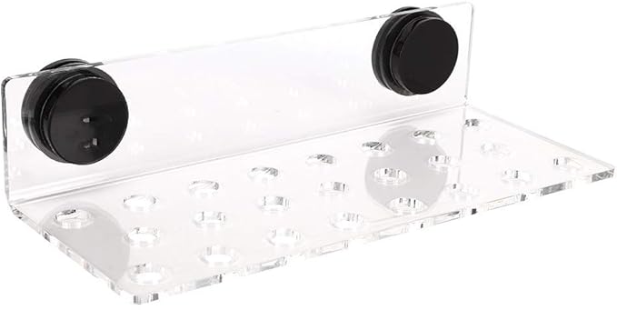 Zerodis Fish Acrylic Bracket Base, Aquarium Rack Bracket Transparent Bracket Holder Frag Plugs Rack Suction Cup(23Holes)