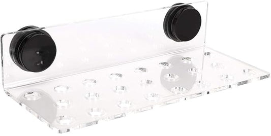 Zerodis Fish Acrylic Bracket Base, Aquarium Rack Bracket Transparent Bracket Holder Frag Plugs Rack Suction Cup(23Holes)