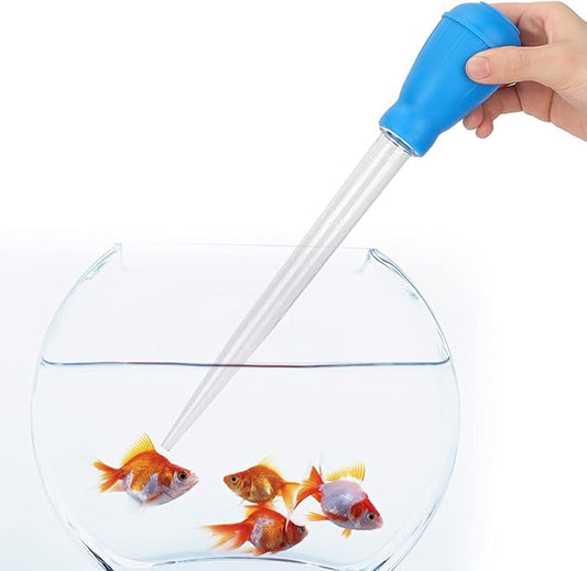 Fish Pipette Dropper, Aquarium Dropper Mini Manual Water Changer Aquarium Gravel Cleaner Waste Remover Changer Aquarium Dropper Pipette Feeder Water Transfer(Blue)