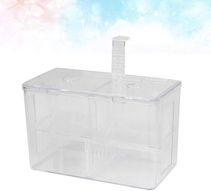 Fish Breeding Box Acrylic Aquarium Fish Box with Hook Aquarium Acclimation Hatchery Incubator for Shrimp Clownfish Guppy