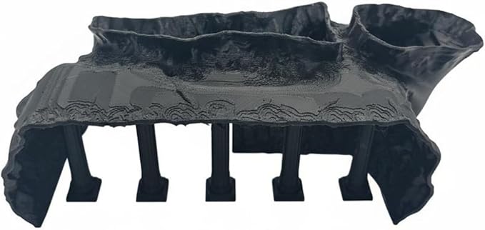 Roman Column Tunnel Freshwater and Saltwater Aquarium Cave Tunnel Easy to Maintain for Terrarium, Vivarium, Black, M