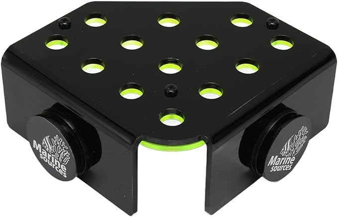 Coral Frag Rack, Magnetic Frag Coral Rack Fluorescent Green Safe Stable 13 Holes Acrylic Coral Rack with Magnetic Suction Aquarium Spare Parts for Saltwater Aquarium, Live Coral, Household Fish Tanks