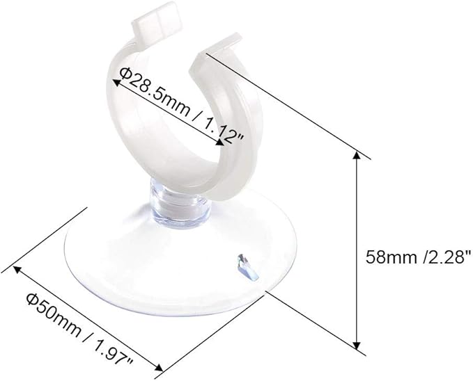 uxcell Aquarium Suction Cup Clips Airline Tube Holders Clamps for Fish Tank Clear 28.5mm 6Pcs