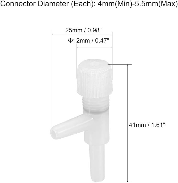 uxcell Aquarium Air Valve 2 Way Air Pump Control Valves for Fish Tank Plastic White 10Pcs