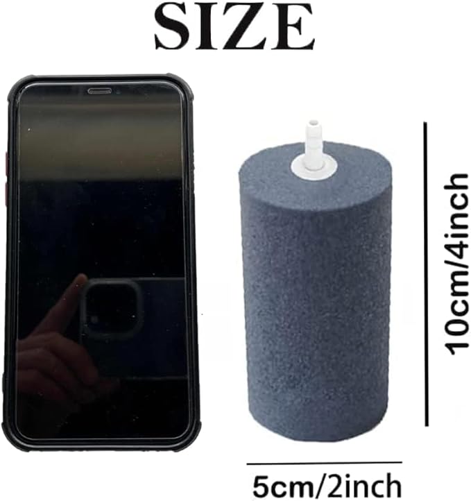Large Air Stone, Air Stone Hydroponics, 4 x 2 Inch Large Air Stone Cylinder Bubble Diffuser for Aquarium, Fish Tank, Pond and Hydroponics Air Pump, Growing System, Circulation