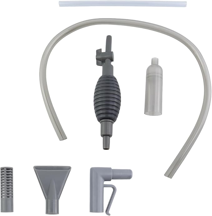 2 Sets Aquarium Siphon Water Changer, 5.6 Ft/67" Gravel Vacuum for Aquarium, Fish Tank Gravel Cleaner with Long Nozzle for Changing Water (Grey)