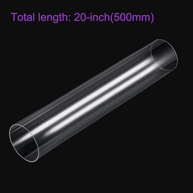 DMiotech 86mm x 90mm 20" Clear Acrylic Pipe Rigid Plastic Tubing for Aquarium Water Pipe, Water Cooling System, Plumbing