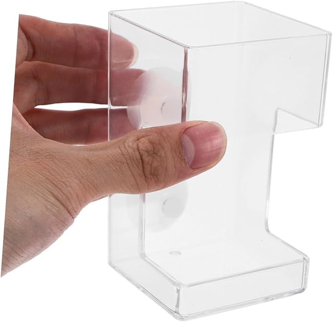 Beaupretty Fish Tank Feeding Tube with Suction Cup Aquarium Feeder Dish, Large Square Automatic Shrimp Feeder for Controlled Feeding in Freshwater Tanks