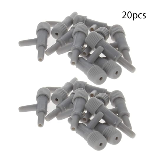 MroMax Aquarium 2 Way Air Line Plastic Regulator Connector for Fish Tank Pump 4mm/0.16",Gray 20 Pcs