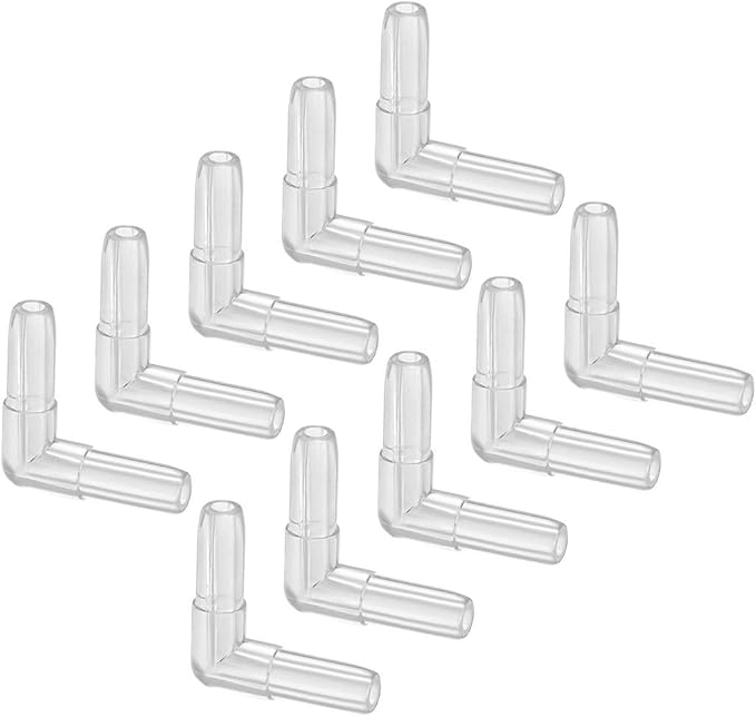 uxcell Aquarium Air Valve Connector Plastic Inline Tubing L-Shaped Non-Return Valves for 4mm Fish Tank Pond Air Line 10pcs