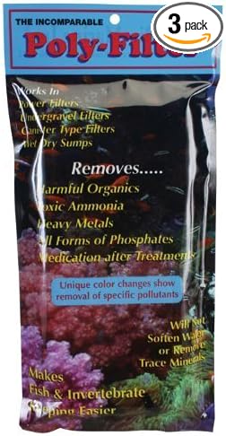 Poly-Bio-Marine for Fish Aquarium - Works for Freshwater and Saltwater Fish Tanks - Filter Aquarium Media Pads - 3-Pack of 4in x 8in Pads