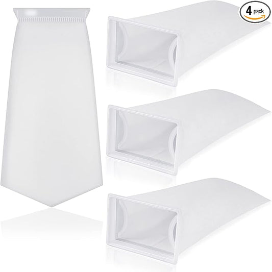 Tranqun 4 Pack Rectangle Filter Sock 200 μm 7 x 4.5 Inch Aquarium Filter Bags Aquarium Filter Accessories for Fish Tank Freshwater Saltwater Aquariums