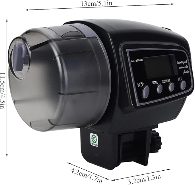 Adjustable Automatic Feeder Food Timer for Fish Tank Aquarium, 50-100g Capacity with Display Screen - Easy Scheduled Feeding, Clip & Hook Fixing, Ideal for Travel and Holiday