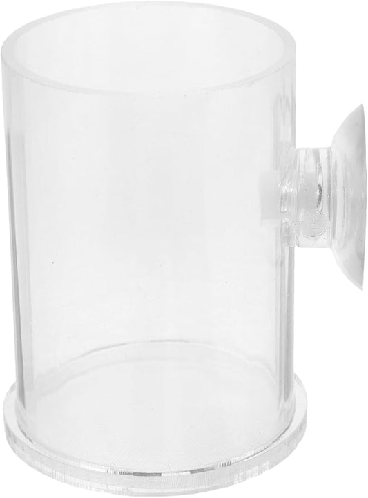 Fish Tank Feeder Semi-Automatic Feeding Ring with Suction Cup Acrylic Shrimp Food Dish for Aquarium Small Fish Turtle Supplies