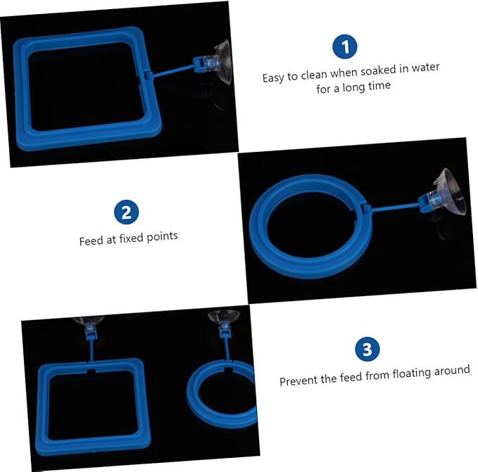 YARNOW 4pcs Automatic Fish Feeder Feeding Ring High Buoyancy Easy to Clean Wall Mountable Fashion Design