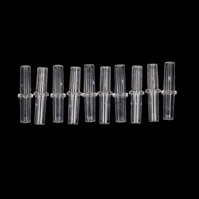 50 Pcs Straight Shape Transparant Aquarium Air Valve Connectors Plastic Inline Splitter Pump Tubing Connectors Fish Tank Pond Air Line Connector for Fish Tank 4MM Airline Tube