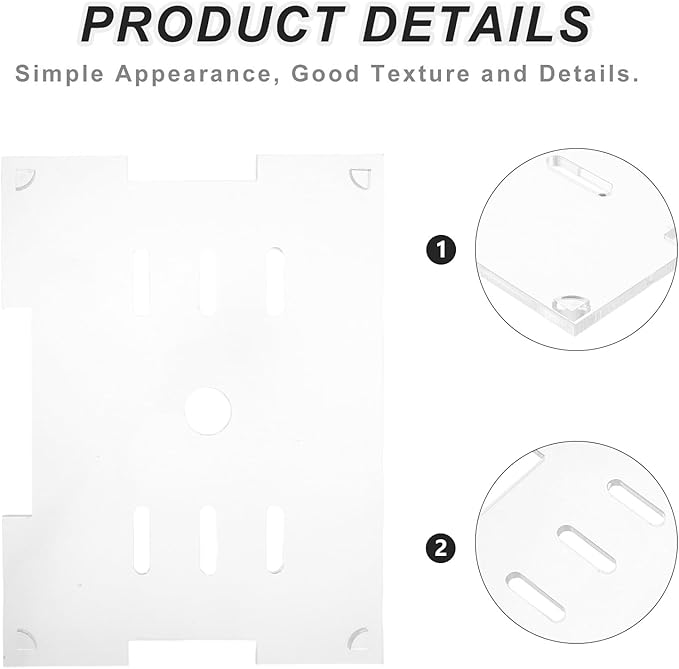 Clear Fish Tank Lid - 7.8x5.9Inch Acrylic Anti Jumping Aquarium Cover with Hole - Transparent Top Hood Grid Panel for Turtles Reptiles Shrimp Jump