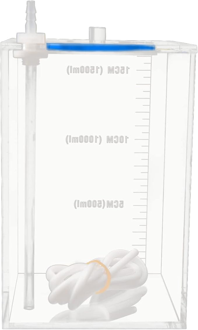 Aquarium Choice Acryli Made Liquid Storage Bucket Dosing Pump Reservoir Container (4.25 * 4.25 * 6.5 Inch;1500ml/1.5L（Blue Version)