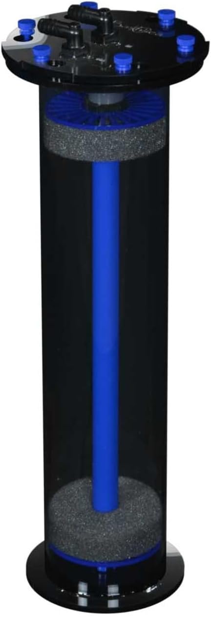 Blue 4-18 Filter Media Chamber Reactor for Aquarium | High Media Volumes with Evenly Distributed Flow Maximize Water Media Contact Time for Freshwater & Saltwater Marine Reef Fish Tank
