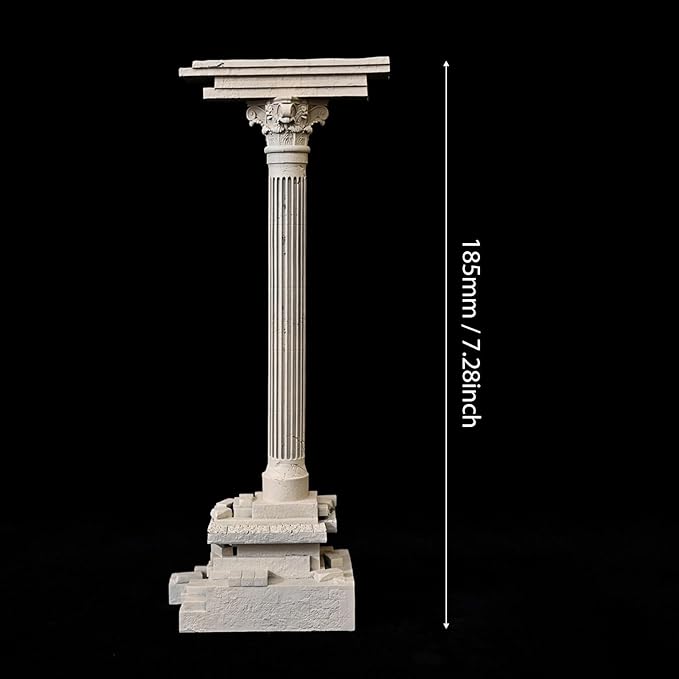 Baoblaze Roman Column Decoration Realistic Resin Aquarium Decor Fish Tank Accessories Landscape Decoration Roman Pillar Decor 18.5cm, Set A