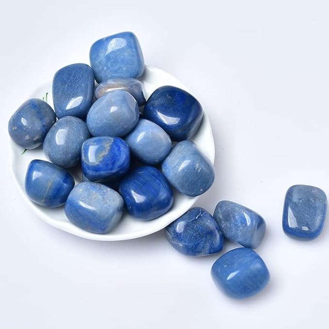 Natural Crystal Rolling Stone 27 Color Gravel Specimen Square Polished Stone Aquarium Fish Tank Home Decor,Blue-veined,50g