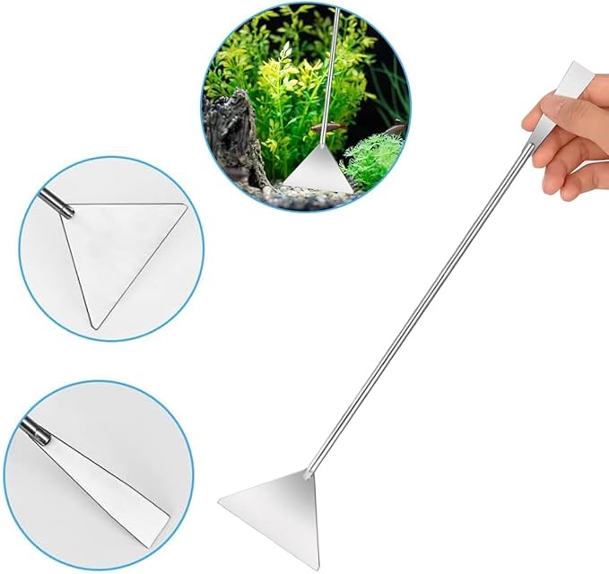 3Pcs Aquascaping Tools Kit, Long Stainless Steel Aquatic Plant Tweezers, Scrapers, Long Handle Feeder Tools for Fish Aquariums, Reptiles Snakes Lizard Gecko Spider and Bird (Silver)