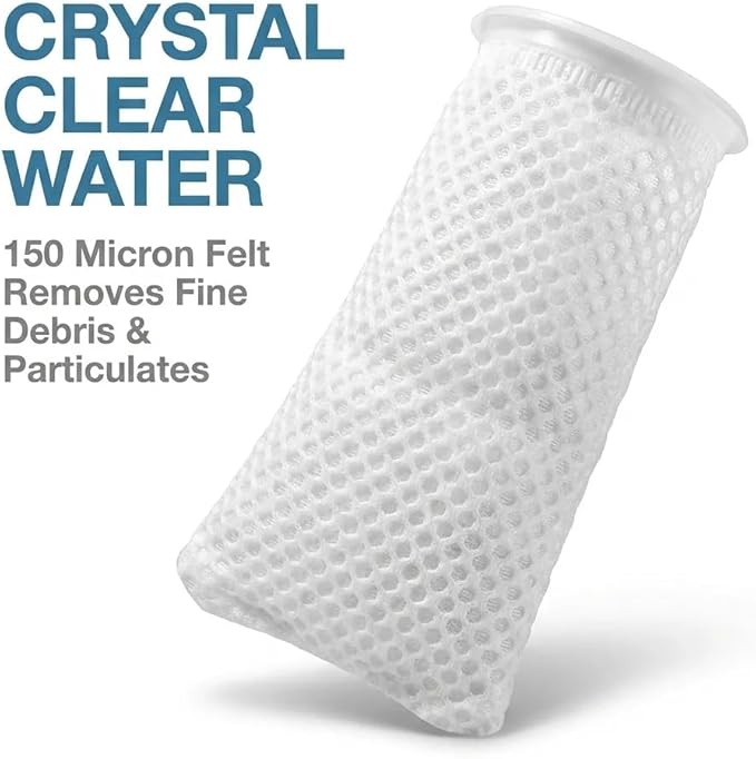 20 Pack 4 Inch 150 Micron Honeycomb Filter Socks for Fish Tank, 3D Ring Design Aquarium Filter Bags, High Flow Filtration Socks for Saltwater & Freshwater Marine Aquariums, Fits 4" Sumps and Standard