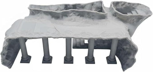 Roman Column Tunnel Freshwater and Saltwater Aquarium Cave Tunnel Easy to Maintain for Terrarium, Vivarium, Sand Yellow, L