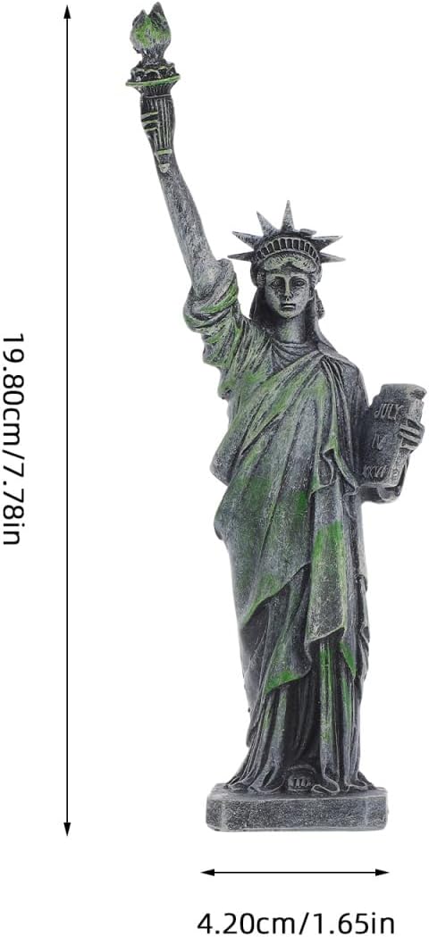 ULTECHNOVO Statue of Liberty Ornament 7.8 Inch Resin Fish Tank Decoration Small USA Souvenir Miniature Office Desk and Garden Accent