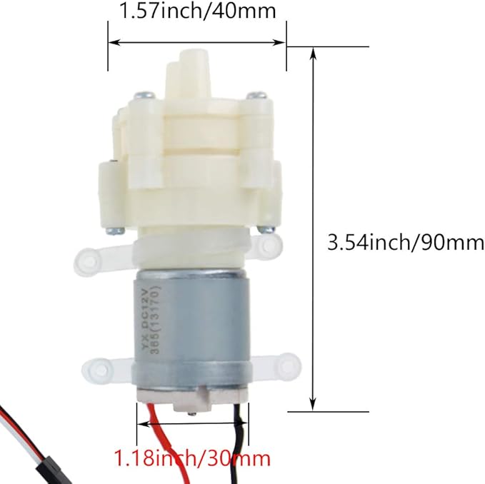Heyiarbeit 5-12V Electric Diaphragm Pump Water Pumps Self Priming 1.5-2L/Min DC Diaphragm Pump 7mm+JST for Tea Machine Aquarium Water Cooling Fish Tank 1PCS