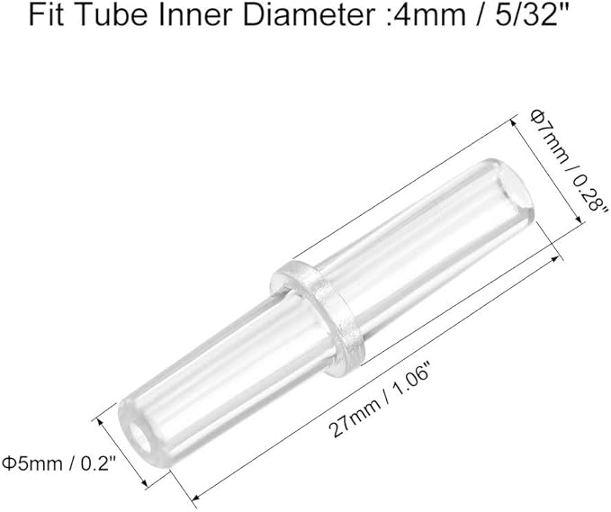 uxcell Aquarium Air Valve Connector Plastic Inline Tubing Straight Valves for 4mm Fish Tank Pond Air Line 20pcs
