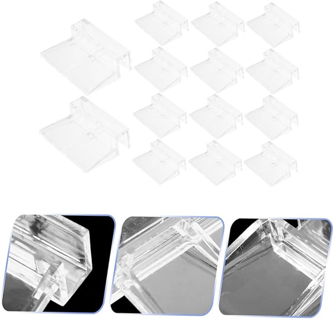 BESPORTBLE 32pcs Acrylic Aquarium Lid Clips Fish Tank Cover Bracket Easy Install Rimless Tank Support High Strength Clips for Fish Aesthetic