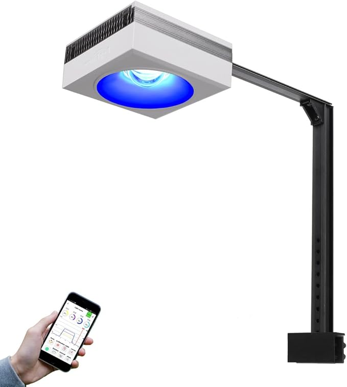 PopBloom RL90 LED Aquarium Light, Smart APP Control Fish Tank Light Reef Lights for Coral 60-240CM Marine Tank, Arm Mounting Aquarium Light with Timer and Brightness Adjustable