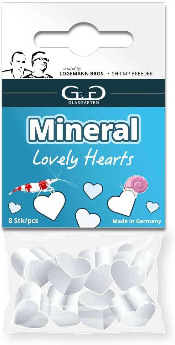 Generic GlasGarten Mineral Hearts - Supplementary Feed for Ornamental Shrimp, Snails, Crayfish and Crabs, 100g