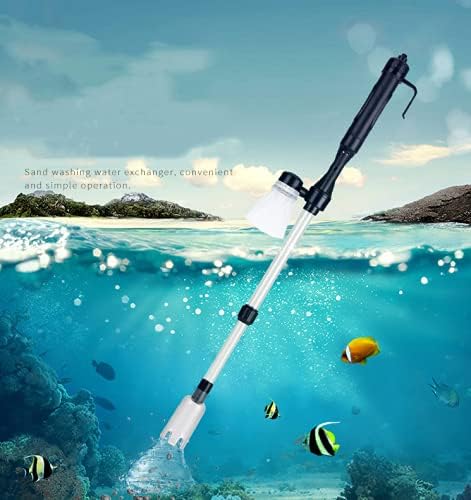 Electric Aquarium Fish Tank Siphon Pump Vacuum Gravel Water Filter Cleaner Pipe for Wash Sand Water Changing Water Shower Absorb Dirt
