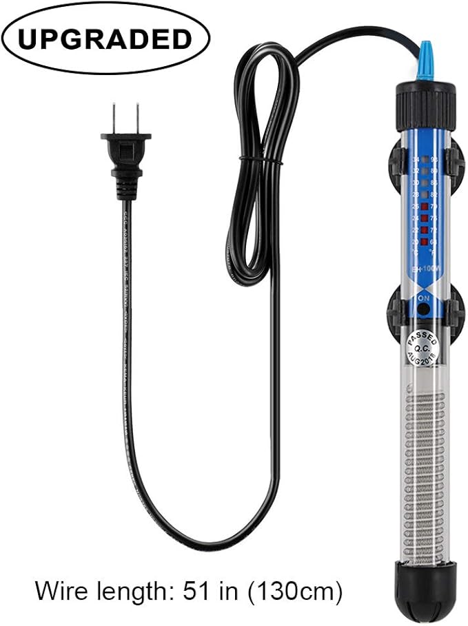 Mylivell Aquarium Heater Adjustable Submersible Fish Tank Heater Small Aquarium Heater Mini Fish Betta Turtle Tank Heater Thermostat 200W for 40-65 Gallon Suitable for Saltwater and Freshwater