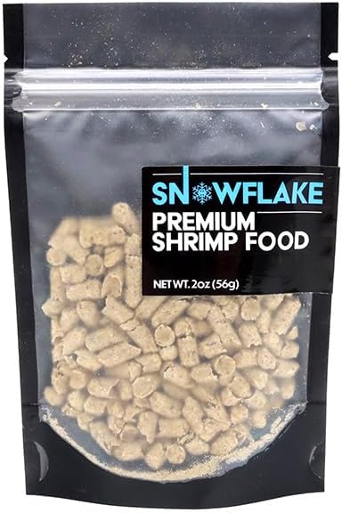 Aquatic Arts Shrimp Food Pellets for Freshwater Aquariums – Neocaridina & Sulawesi Diet, Large Snowflake Sinking Pellets for Live Aquarium Invertebrates, 2oz